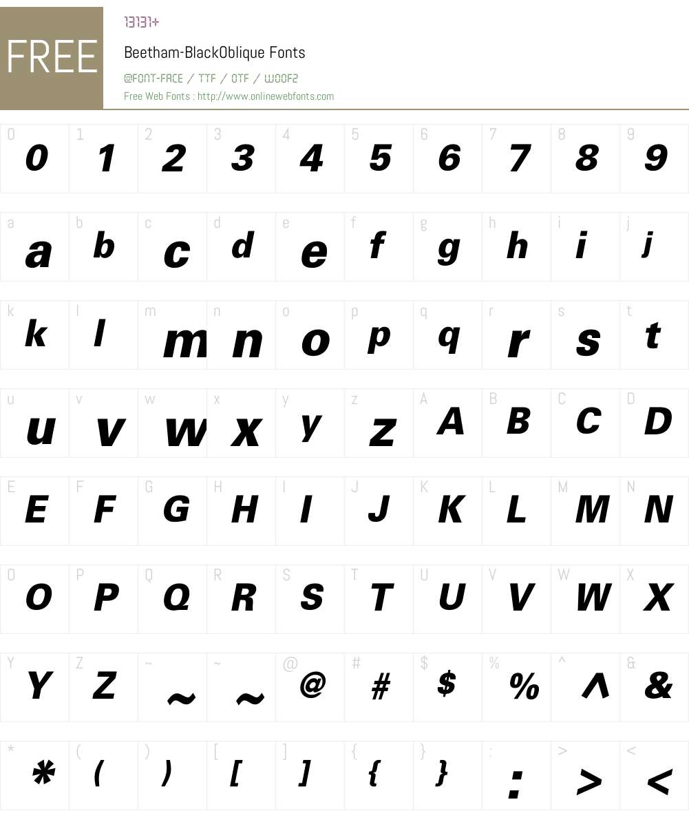 Beetham Font Screenshots