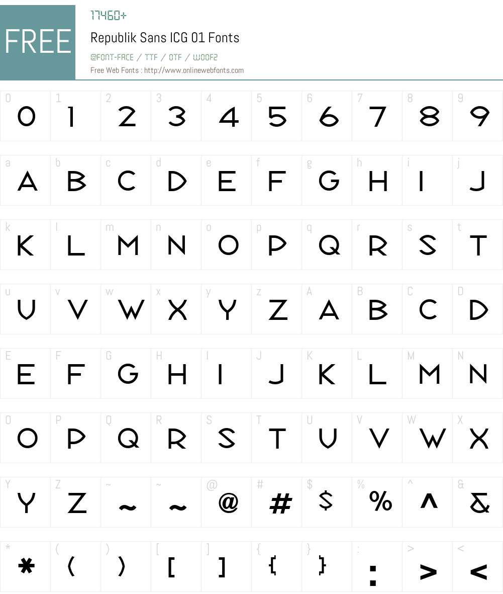 Republik Sans ICG Font Screenshots