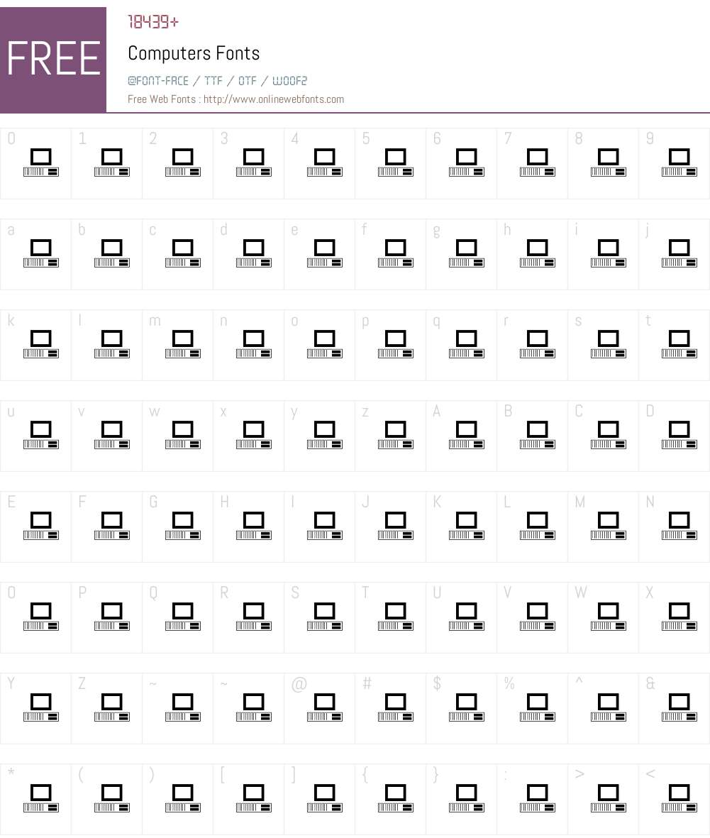 Computers Font Screenshots