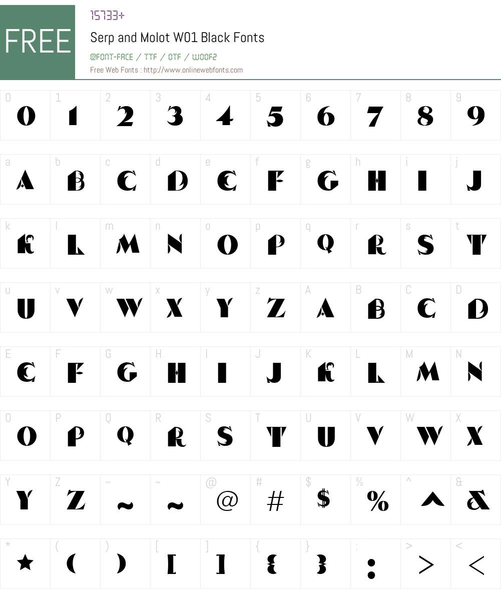 SerpandMolotW01-Black Font Screenshots