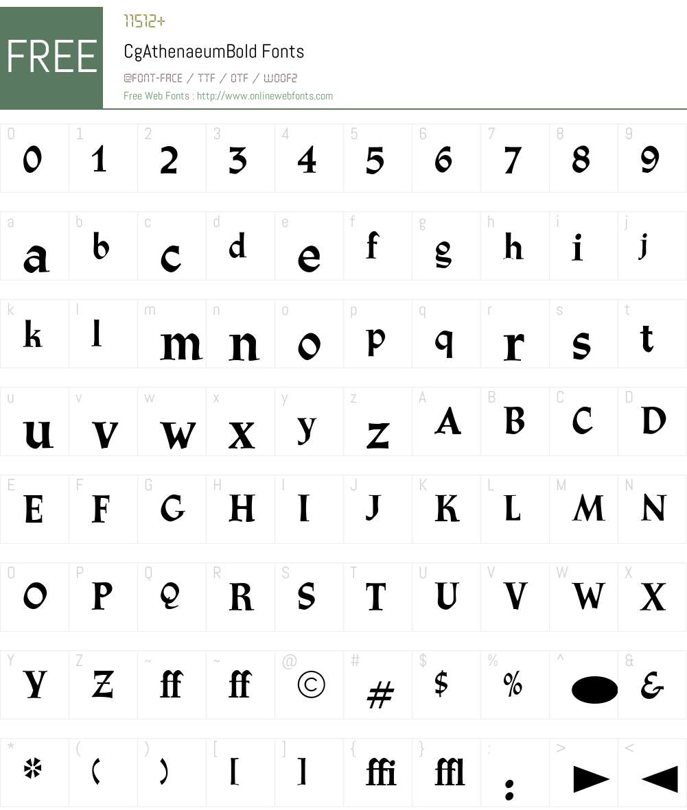 CgAthenaeumBold Font Screenshots