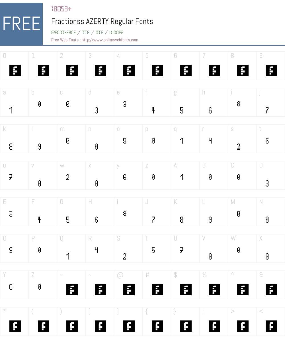 Fractionss AZERTY Font Screenshots