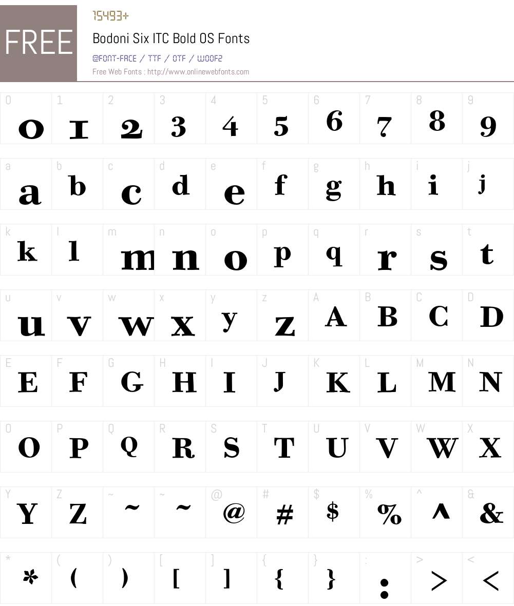 Bodoni Six ITC Font Screenshots