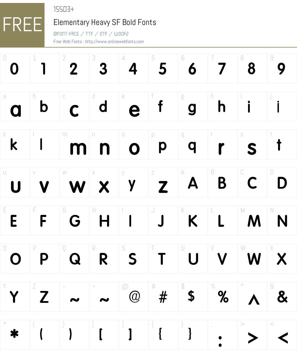 Elementary Heavy SF Font Screenshots
