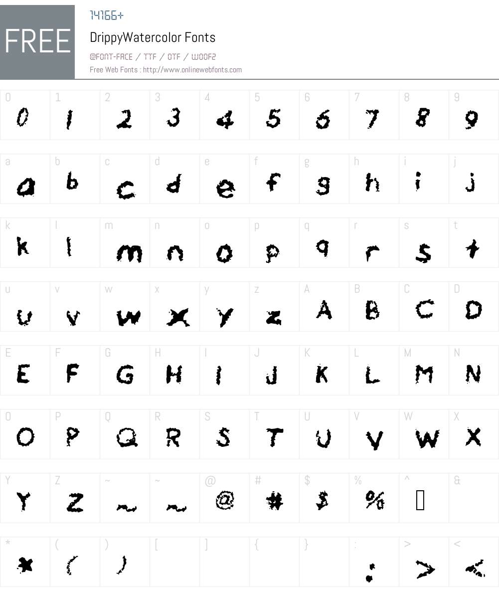 DrippyWatercolor Font Screenshots