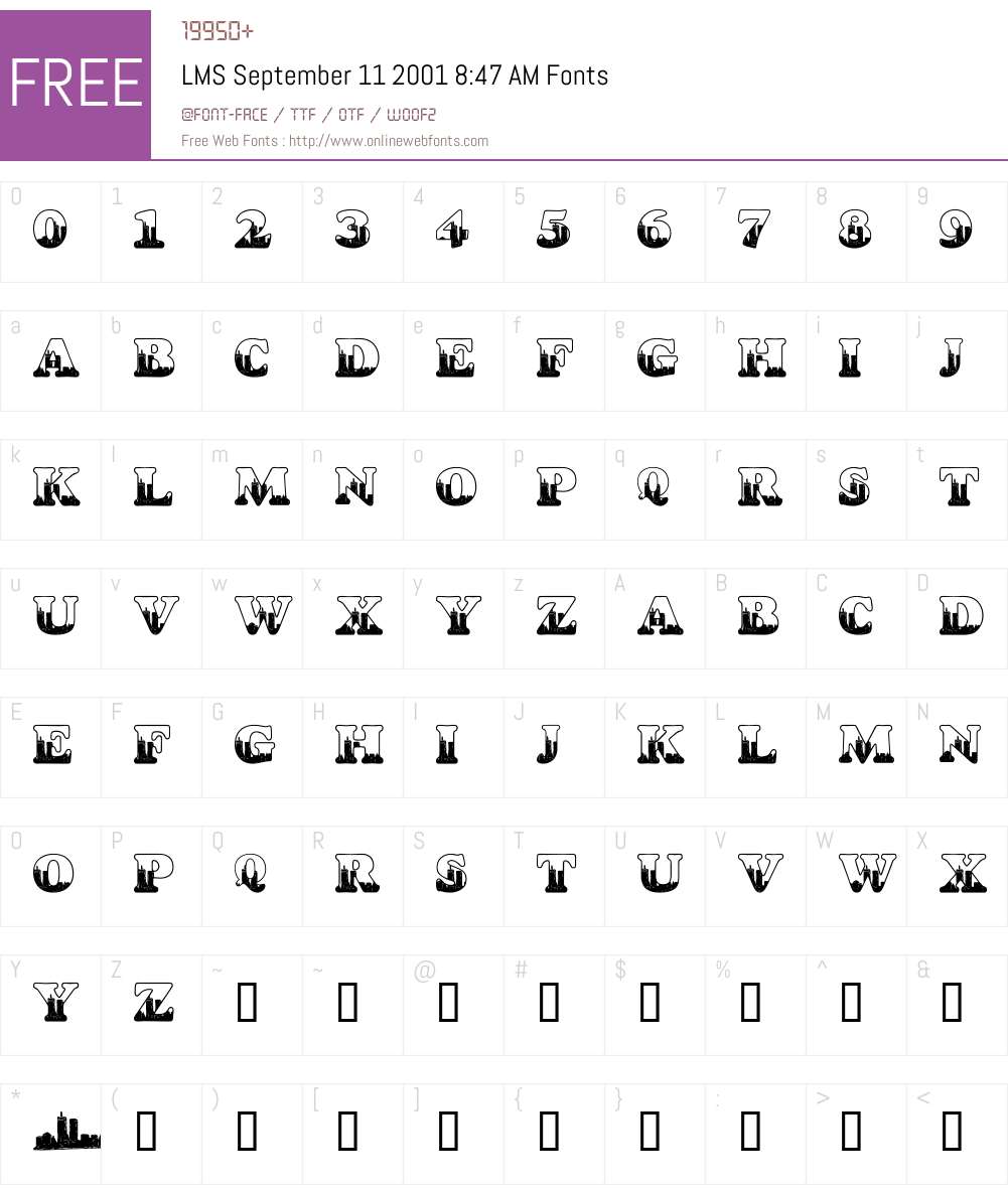 LMS September 11 2001 8:47 AM Font Screenshots