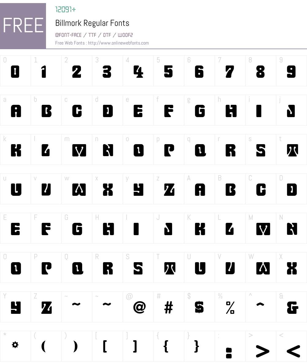 Billmork Font Screenshots