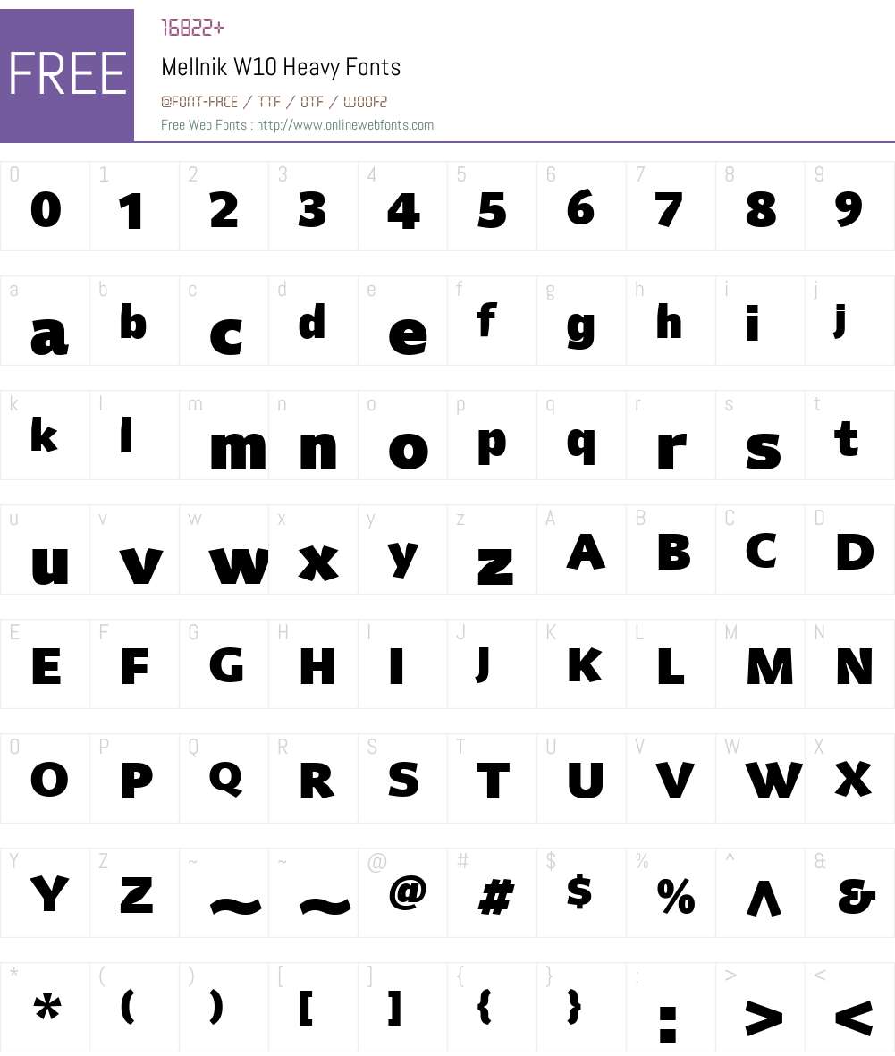 Mellnik Font Screenshots