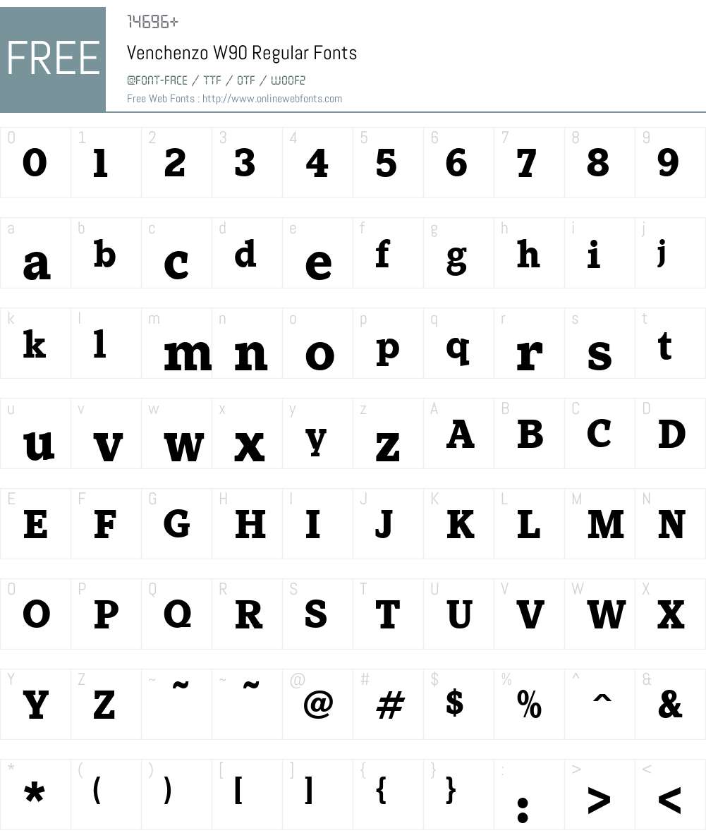 VenchenzoW90-Regular Font Screenshots
