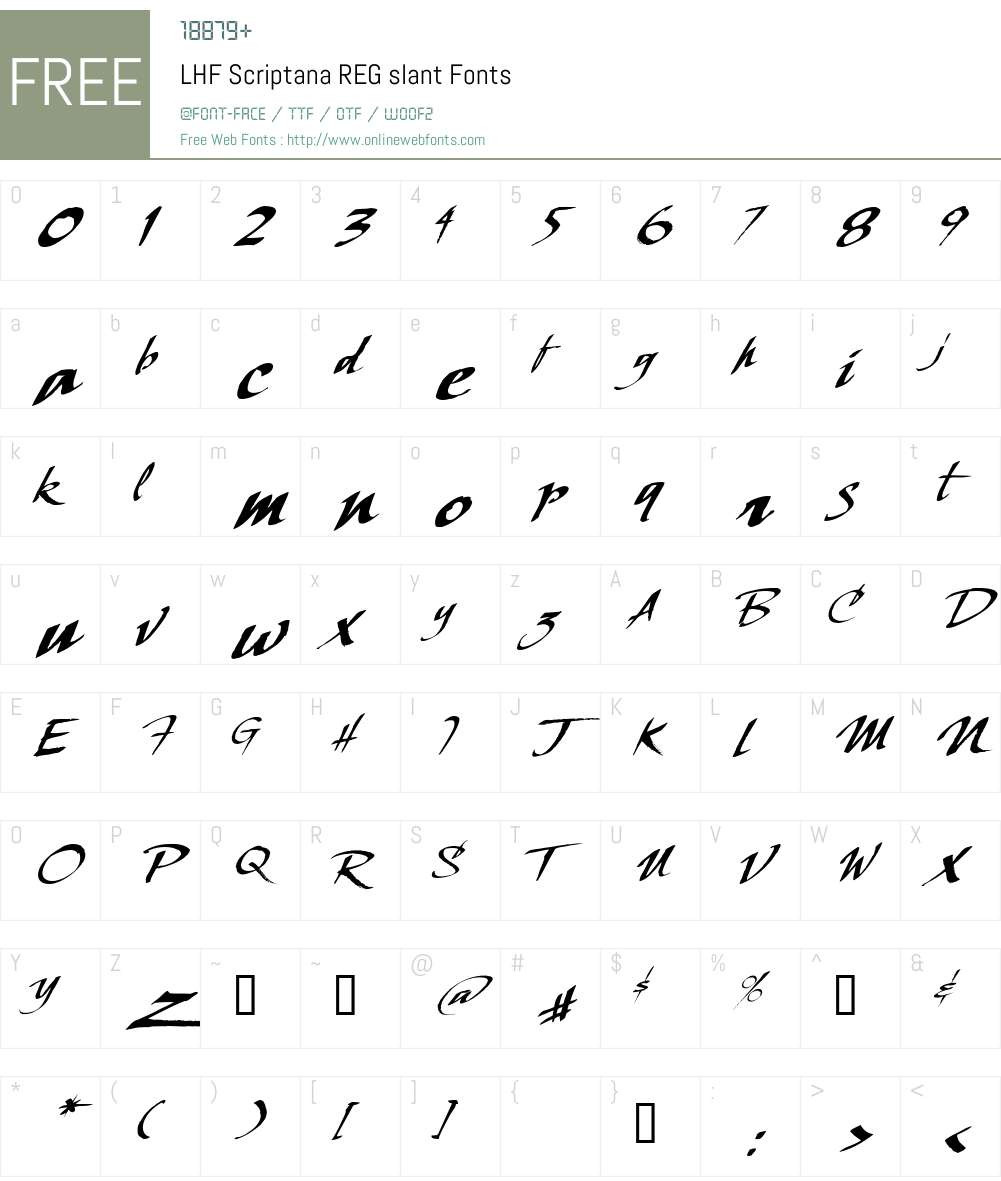 LHF Scriptana REG slant Font Screenshots