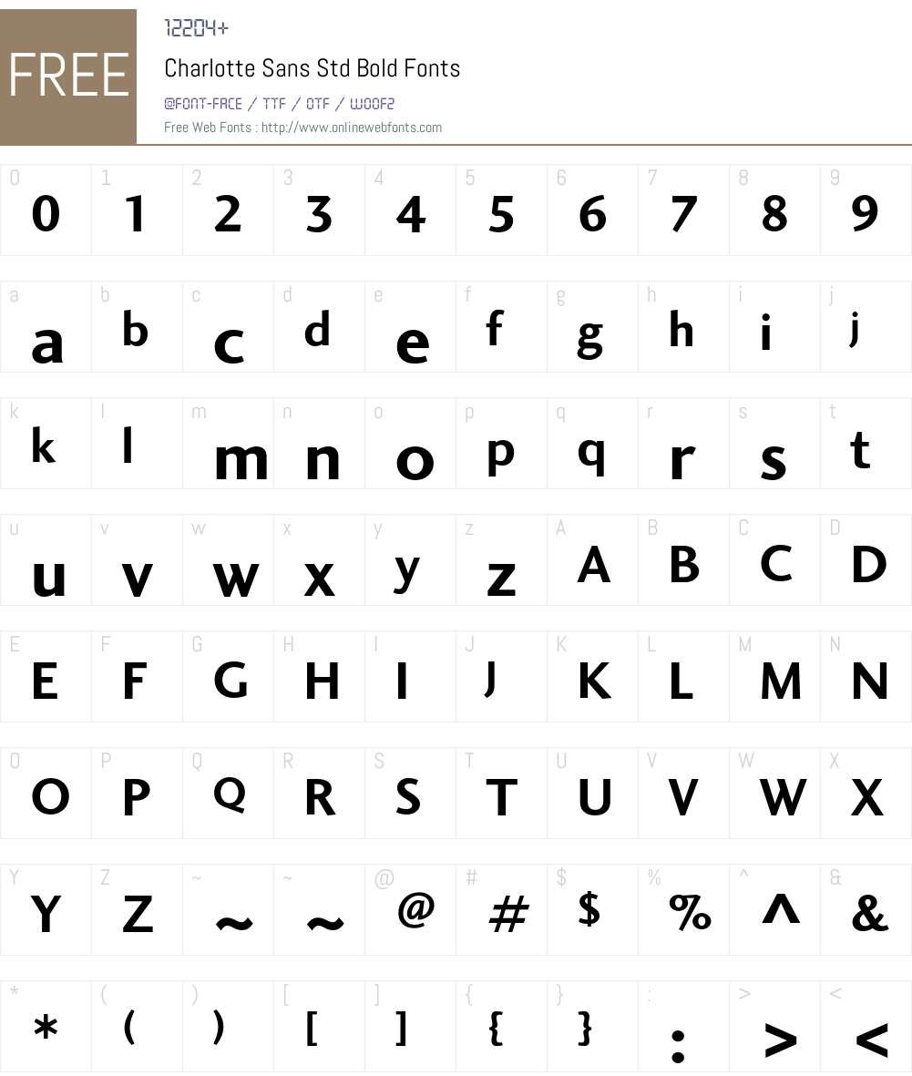Charlotte Sans Std Font Screenshots