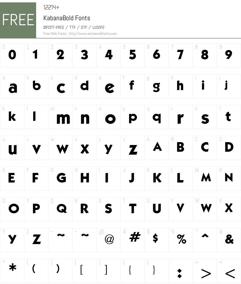 KabanaBold Font Screenshots