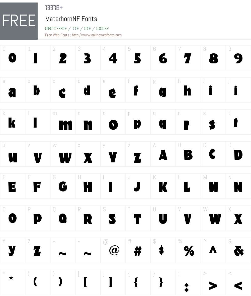 Materhorn NF Font Screenshots