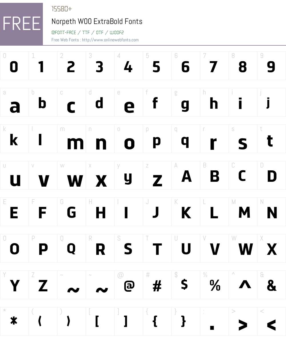 NorpethW00-ExtraBold Font Screenshots