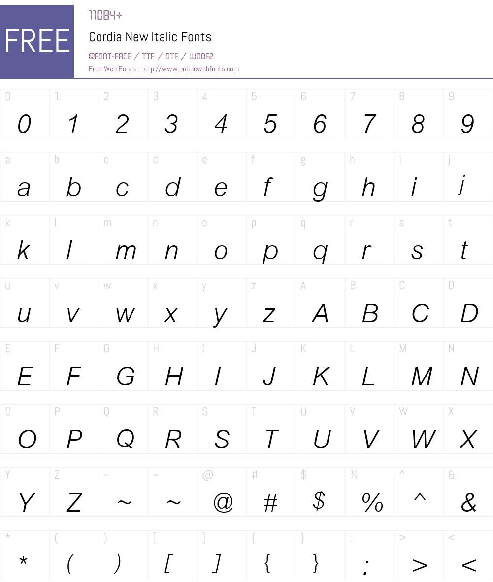 Cordia New Font Screenshots