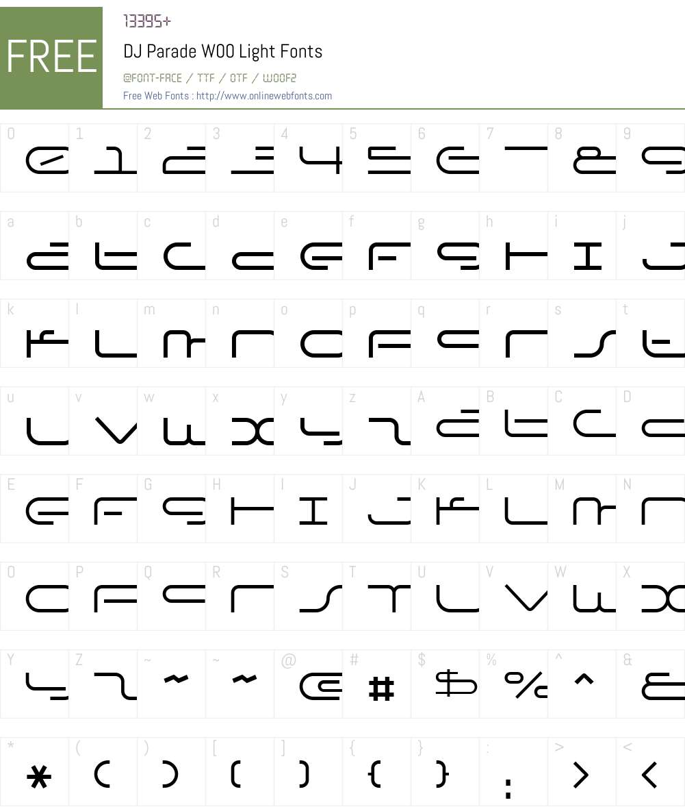 DJ Parade Font Screenshots