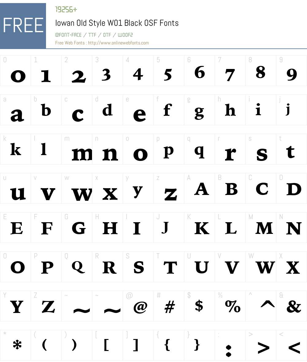 IowanOldStyleW01-BlackOSF Font Screenshots