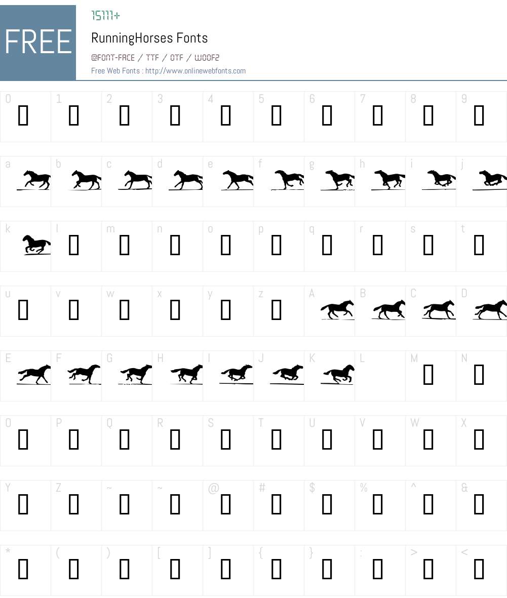 RunningHorses Font Screenshots