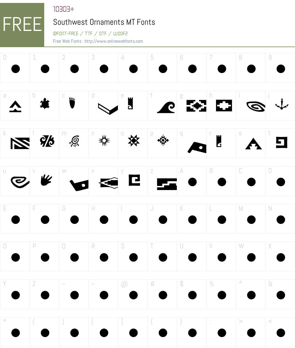 Southwest Ornaments MT Font Screenshots