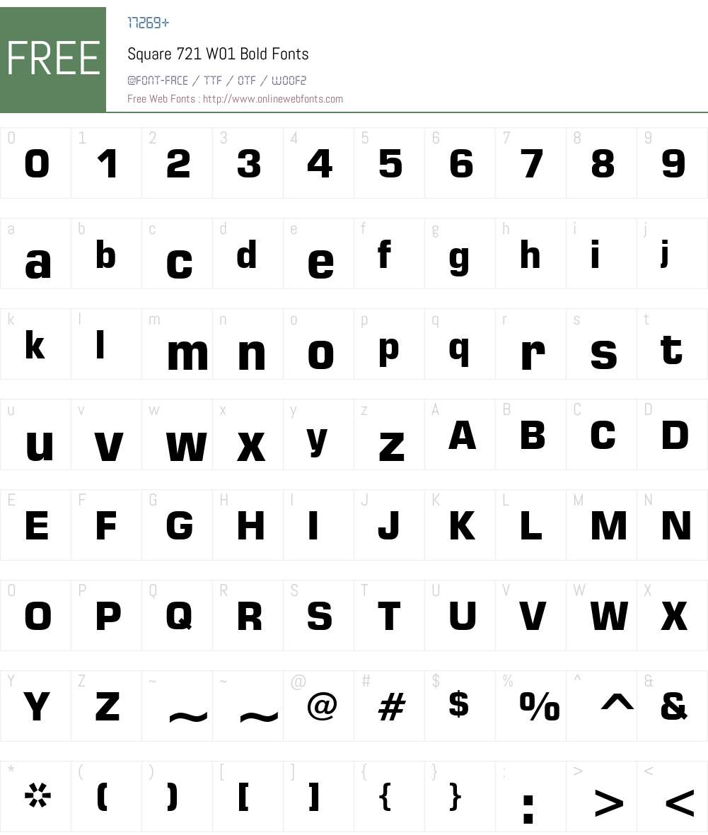 Square721W01-Bold Font Screenshots