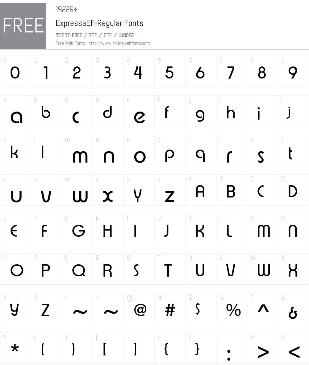 ExpressaEF Font Screenshots
