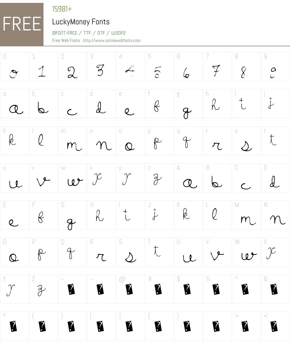 LuckyMoney Font Screenshots