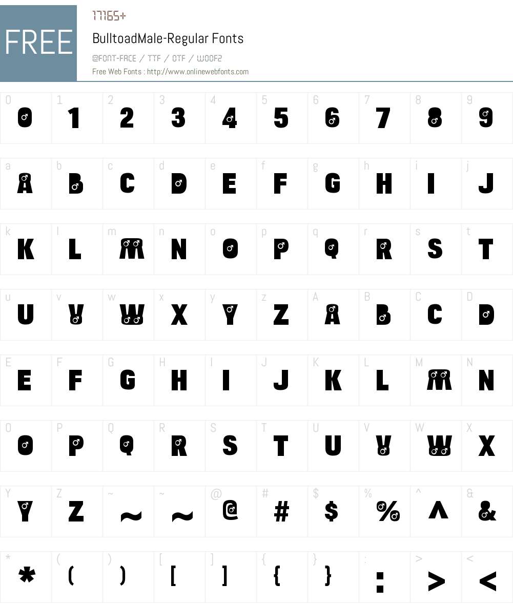 Bulltoad Male Font Screenshots