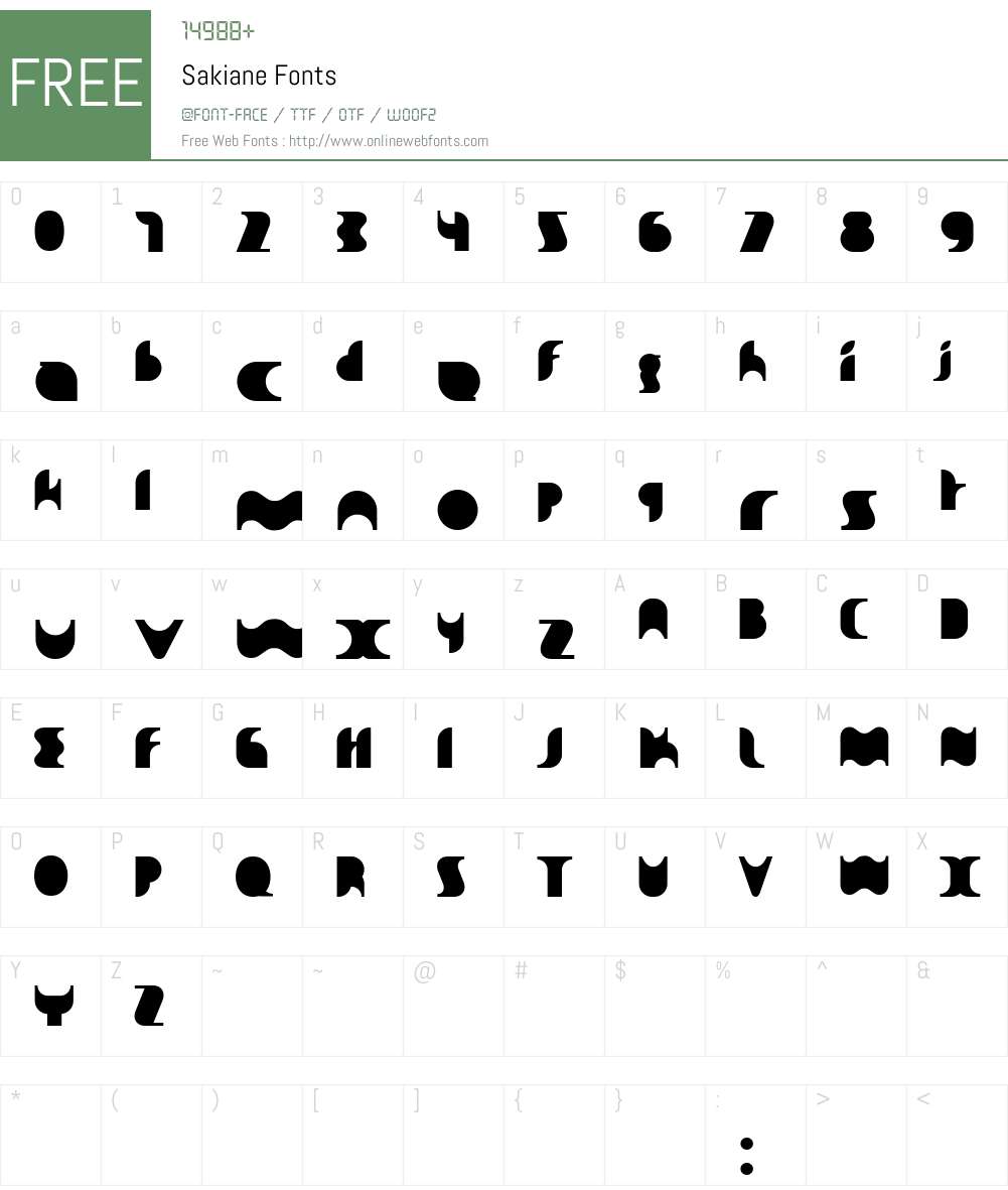 Sakiane Font Screenshots