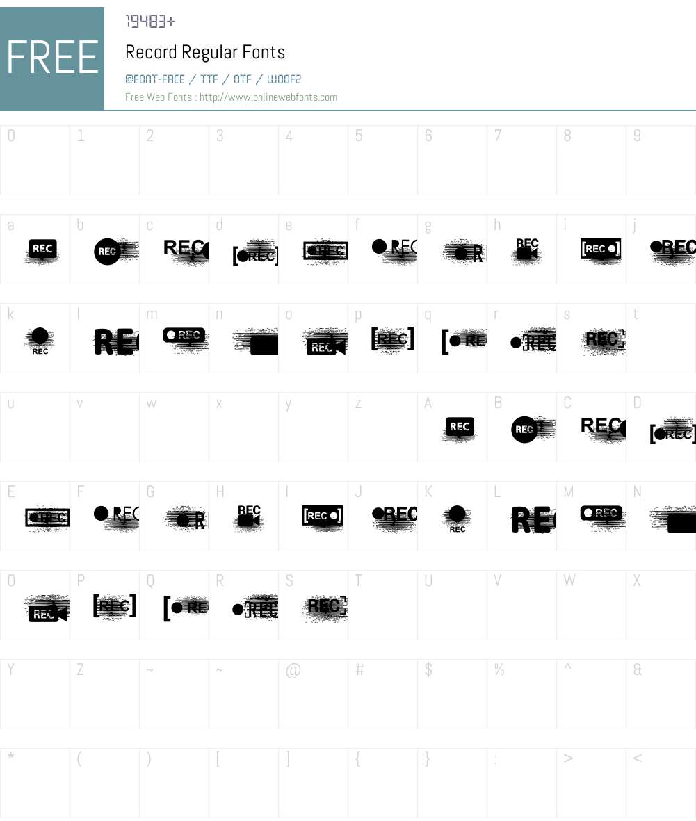 Record Script Font Record Regular 1.000 Fonts Free Download - OnlineWebFonts.COM