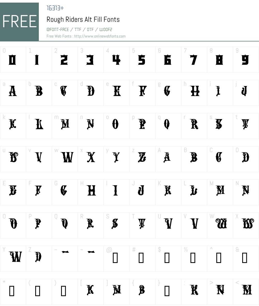 Rough Riders Alt Fill Font Screenshots