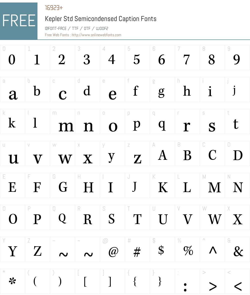 Kepler Std Font Screenshots