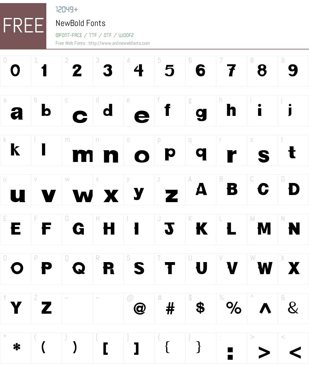 NewBold Font Screenshots