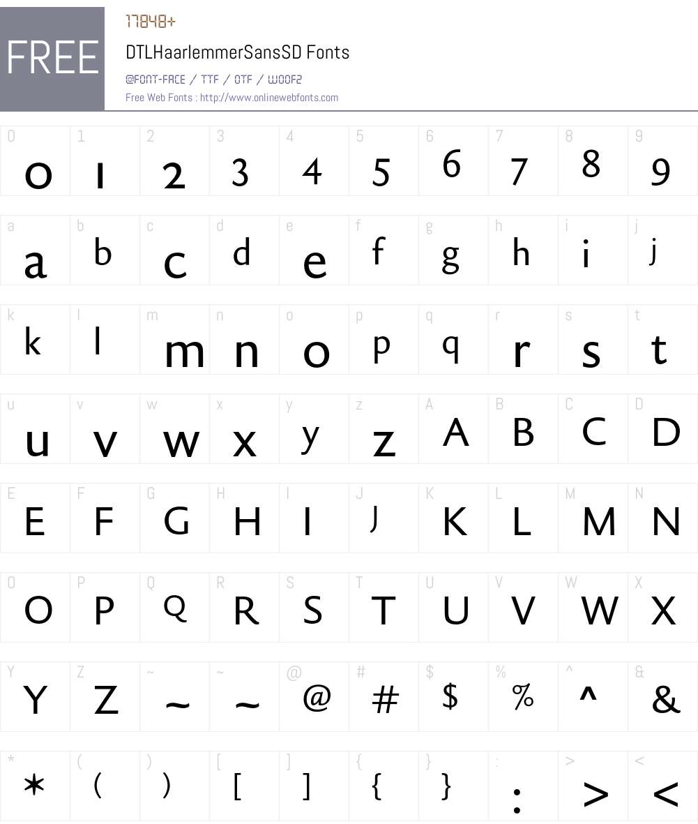 DTLHaarlemmerSansSD Font Screenshots