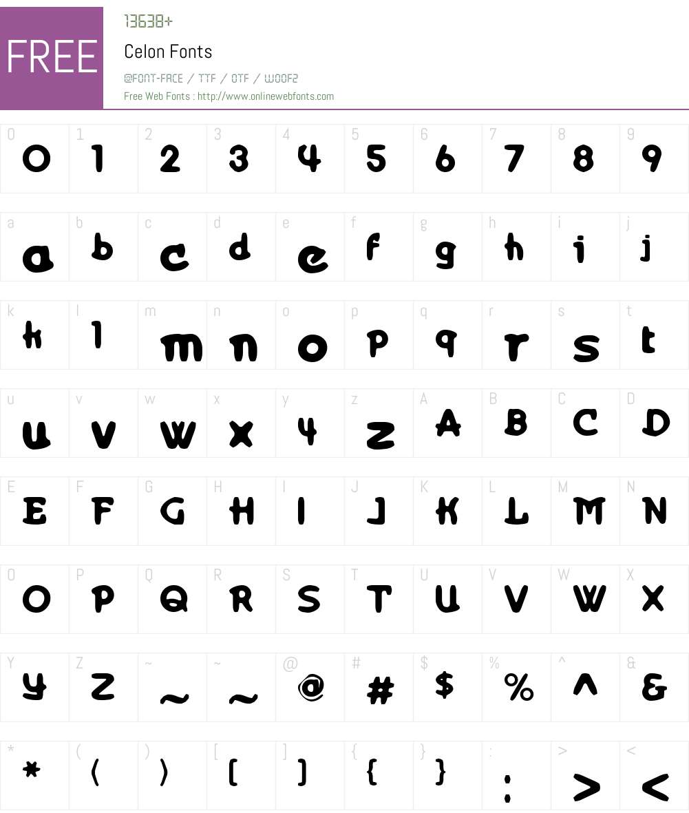 Celon Font Screenshots