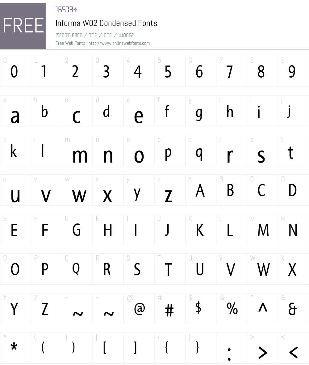 Informa Font Screenshots