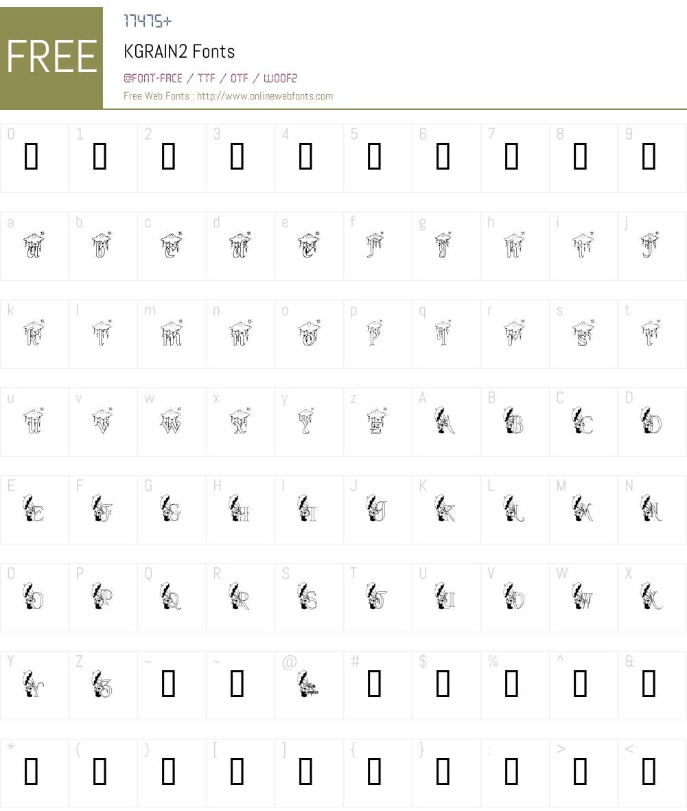 KGRAIN2 Font Screenshots