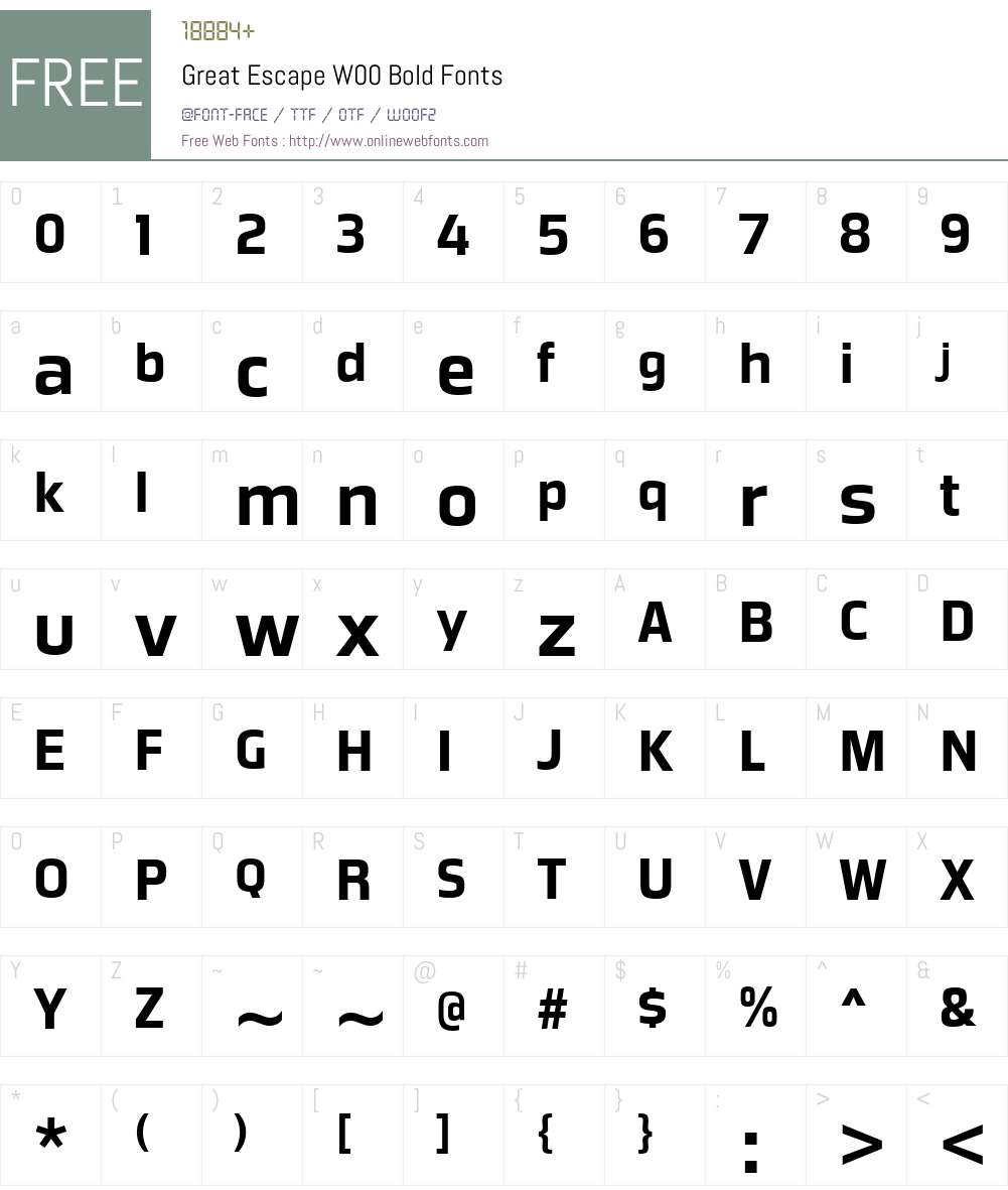 GreatEscapeW00-Bold Font Screenshots