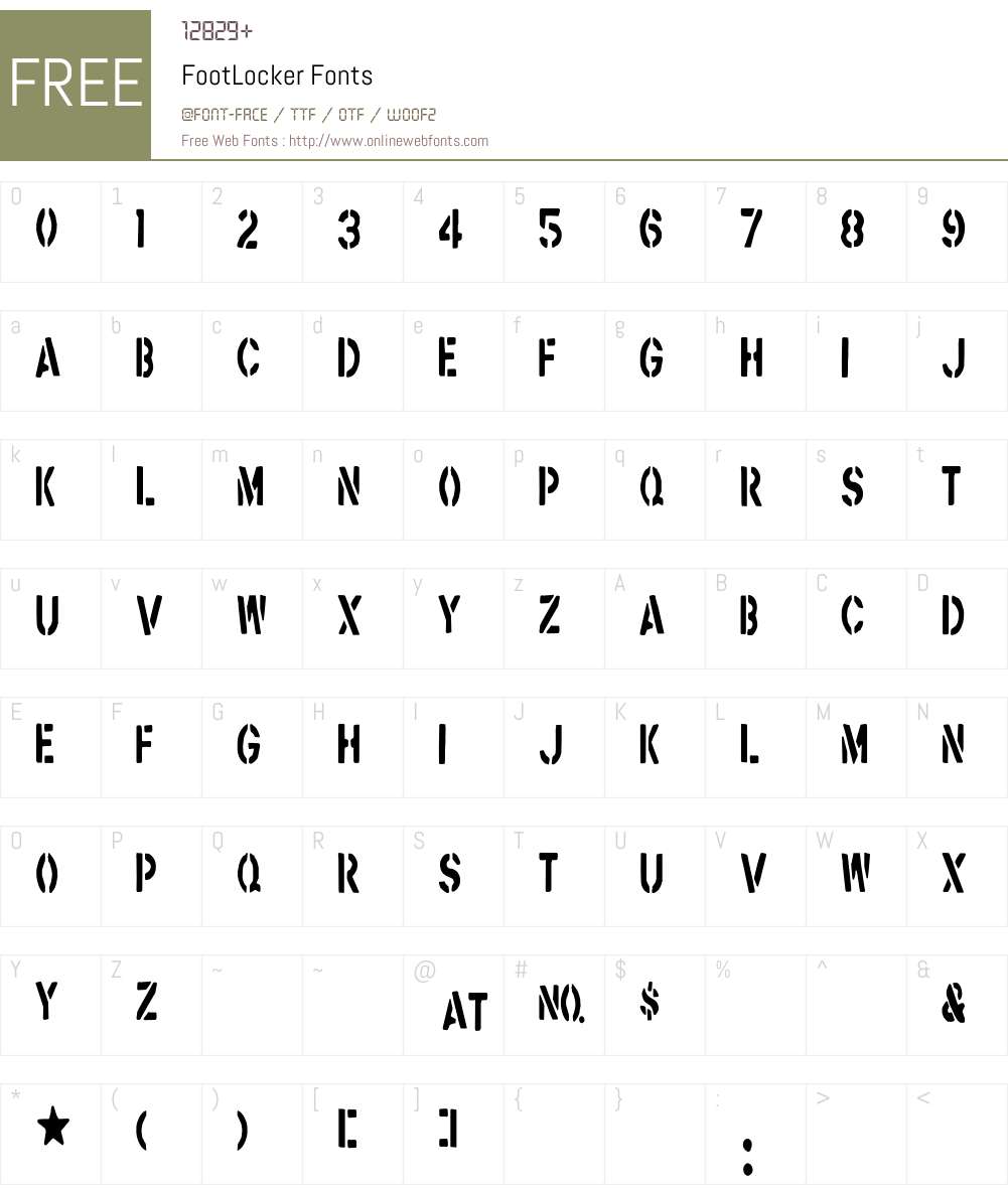 FootLocker Font Screenshots