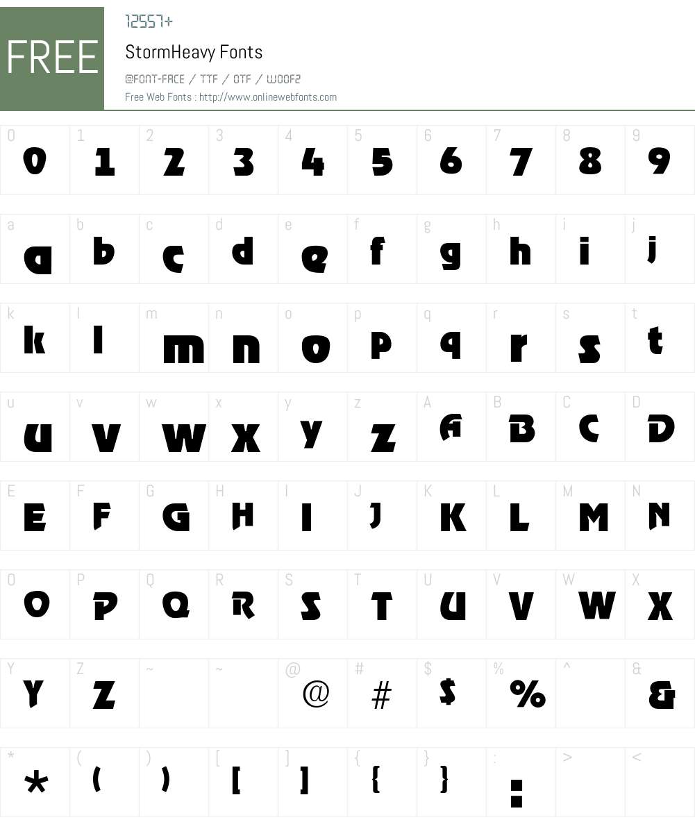 StormHeavy Font Screenshots