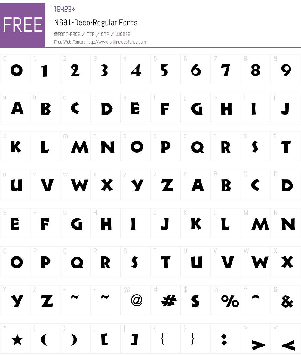 N691-Deco Font Screenshots