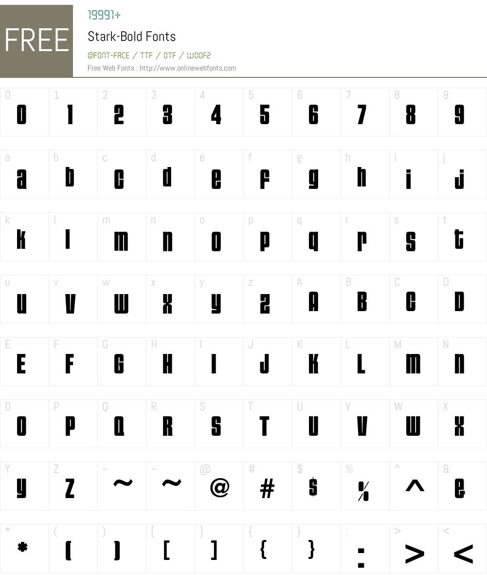 Stark Font Screenshots