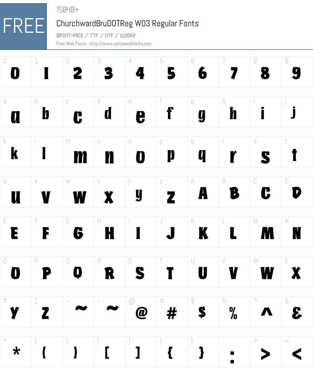 Churchward Brush Font Screenshots