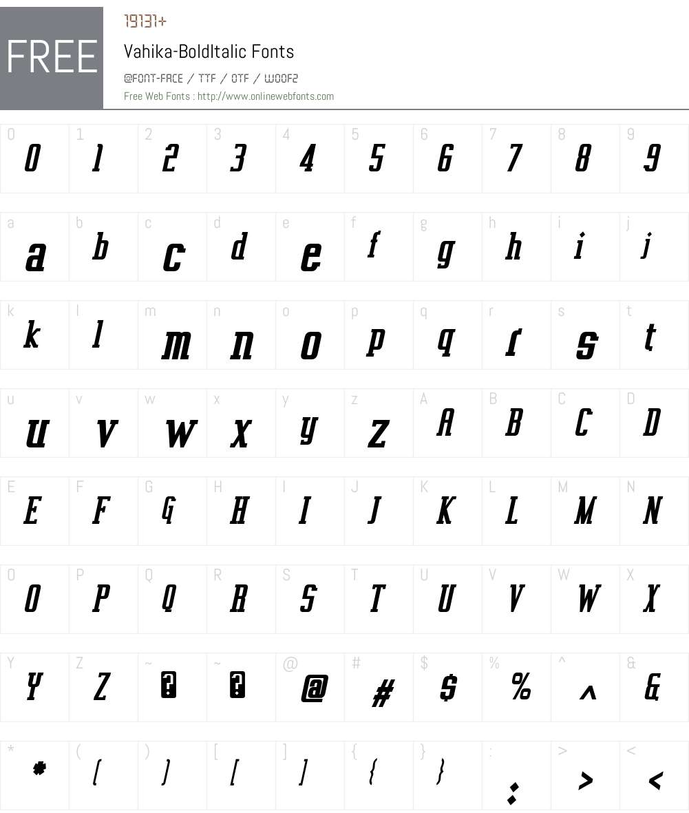 Vahika Font Screenshots