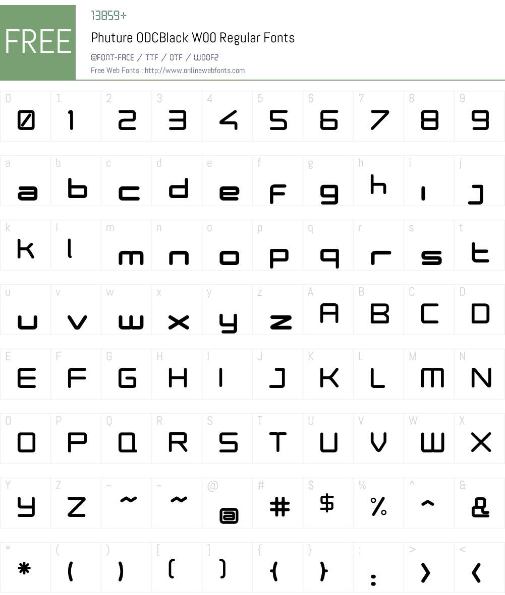 Phuture ODCBlack Font Screenshots