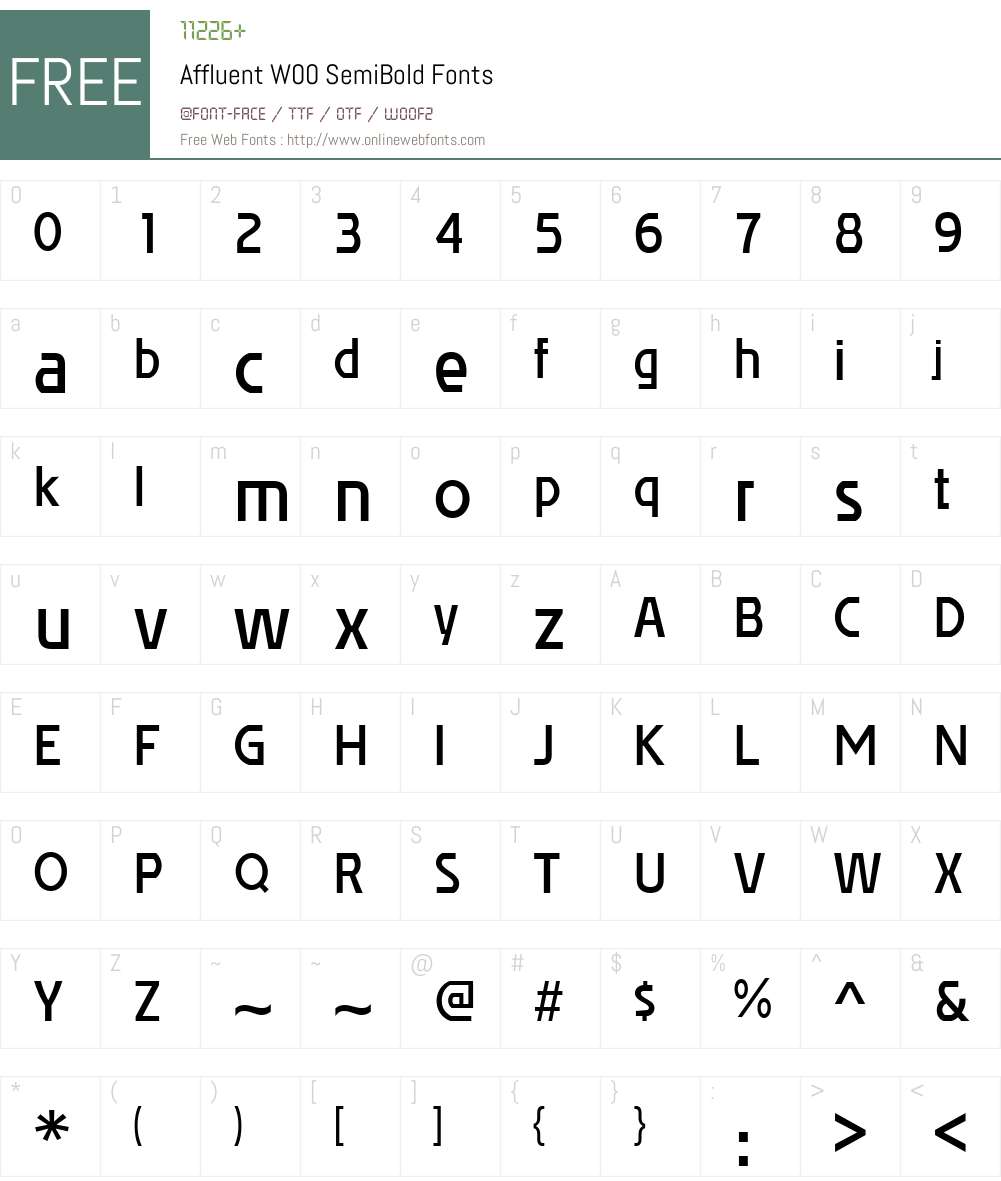 AffluentW00-SemiBold Font Screenshots
