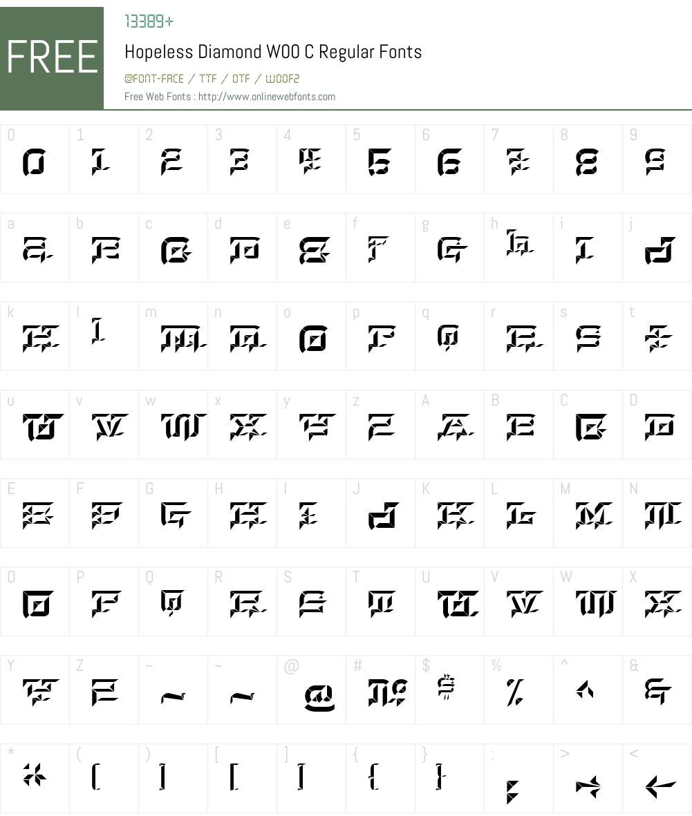 HopelessDiamondW00-CRegular Font Screenshots