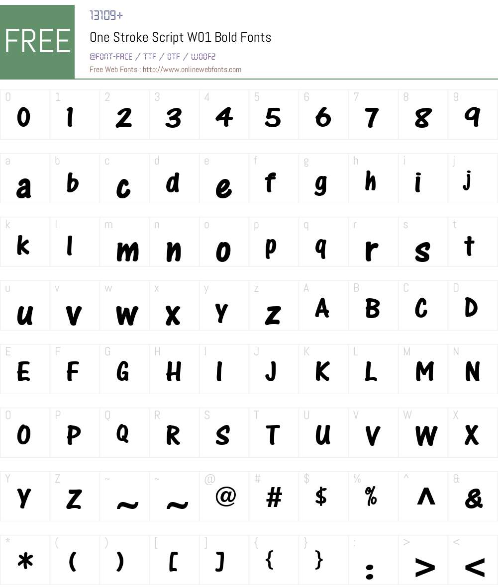OneStrokeScriptW01-Bold Font Screenshots