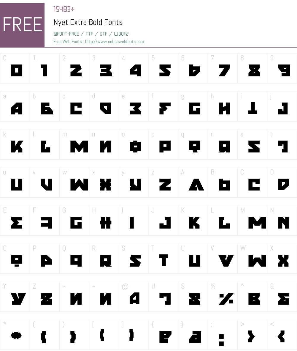 Nyet Extra Bold Font Screenshots