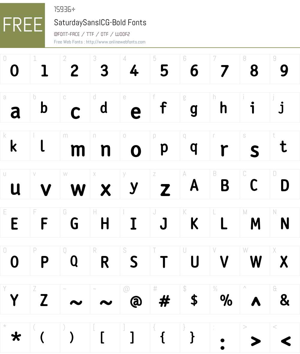 SaturdaySansICG Font Screenshots