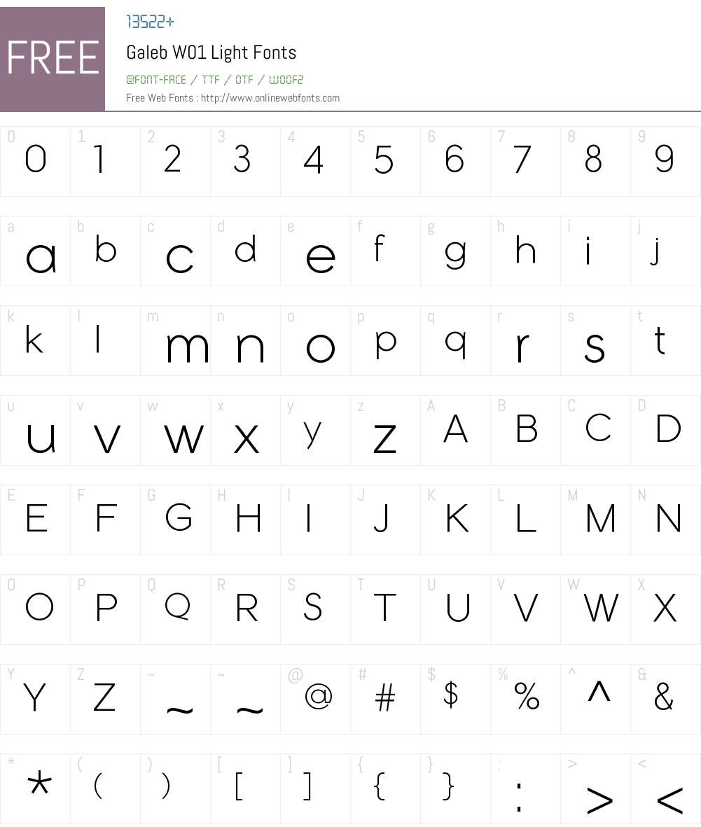 GalebW01-Light Font Screenshots